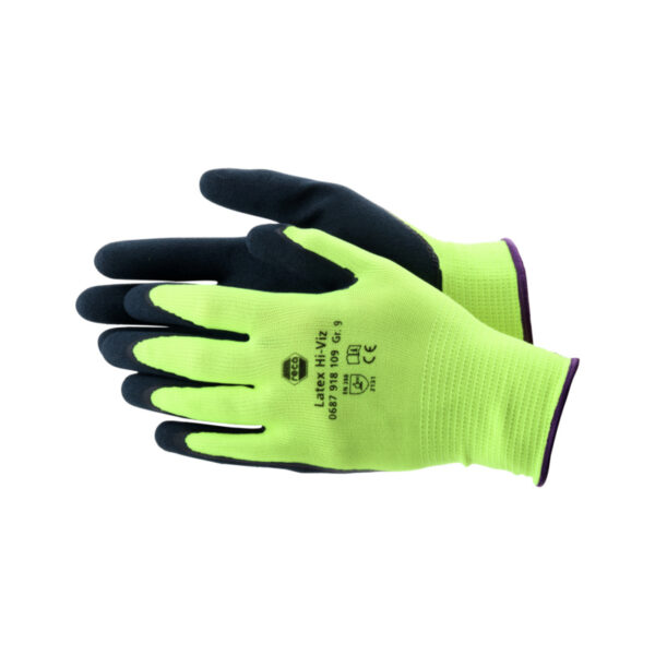 RECA apsauginės pirštinės Latex Hi-Viz